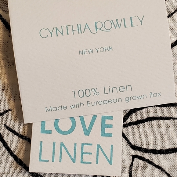 CYNTHIA ROWLEY NWT  100% Linen. 3X. Leaves Semi Sheer 3/4 Sleeves - Picture 3 of 6